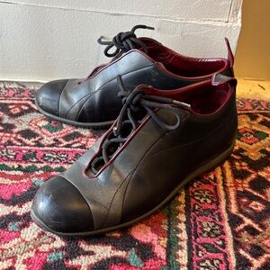 Prada Black and Red leather sneakers